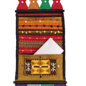 Handloom Cotton Letter Magazine Holder wall Hanging Home Decor Tapestry 23" X 10"